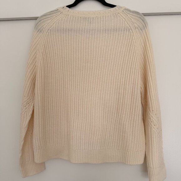 Topshop chunky eyelet knit sweater in cream - Picture 9 of 11